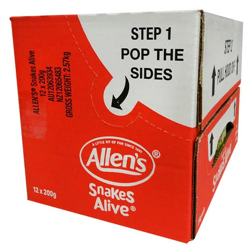 Allens Snakes Alive (12 X 200g Hang Sell Bags) 1 Allens Snakes Alive (12 X 200g Hang Sell Bags)