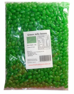 Sweet Treats Mini Jelly Beans - Green With An Apple Flavour (1kg Bag)