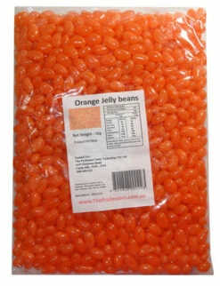 Sweet Treats Mini Jelly Beans - Orange With An Orange Flavour (1kg Bag)