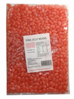 Sweet Treats Mini Jelly Beans - Pink With A Peach Flavour (1kg Bag)
