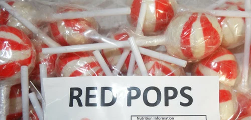 Ball Pops - Red (1kg Bag - Approx 50pc) 1 Ball Pops - Red (1kg Bag - Approx 50pc)