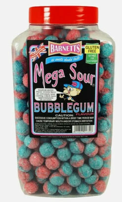 Barnetts Mega Sour Candy - Bubble Gum Flavour (3kg Jar)