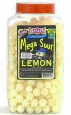 Barnetts Mega Sour Candy - Lemon Flavour (3kg Jar)