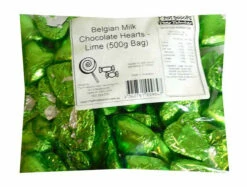Belgian Milk Chocolate Hearts - Lime (500g Bag) -AU Snack Sales Store Belgian Milk Chocolate Hearts Lime 500g Bag f 35061.1674196789