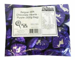 Belgian Milk Chocolate Hearts - Purple (500g Bag) 4 Belgian Milk Chocolate Hearts - Purple (500g Bag) -AU Snack Sales Store Belgian Milk Chocolate Hearts Purple 500g Bag 54888.1674196681