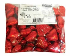 Belgian Milk Chocolate Hearts - Red(500g Bag) -AU Snack Sales Store Belgian Milk Chocolate Hearts Red 500g Bag 31968.1674196681
