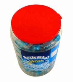 BubblO Gum Jar - Blue (125 Piece Tub) -AU Snack Sales Store Bubble O Gum Jar Blue 125 piece tub topview w 55588.1515128319
