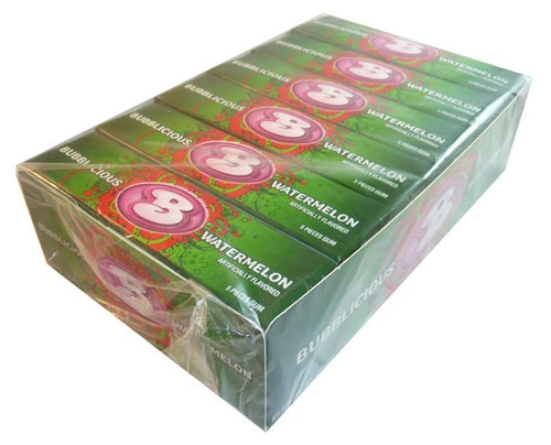 Bubblicious Watermelon Gum (18 Packs X 5 Gum Pieces) 1 Bubblicious Watermelon Gum (18 Packs X 5 Gum Pieces)