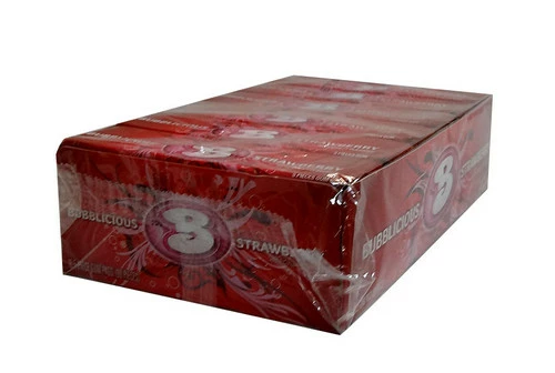 Bubblicious Strawberry Gum (18 Packs X 5 Gum Pieces)