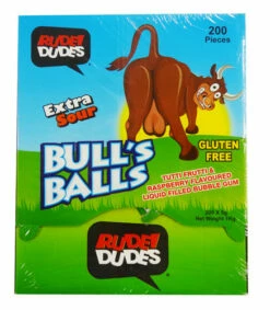Rude Dudes - Bull S Ball - Extra Sour Bubble Gum (200pc Display Box)