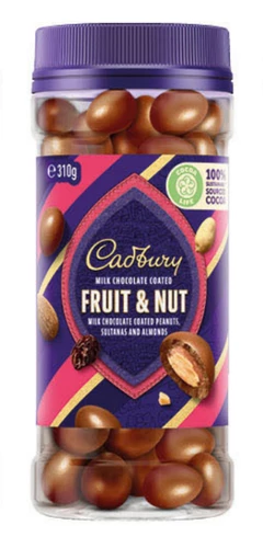 Cadbury Milk Chocolate Fruit And Nut (310g Jar)