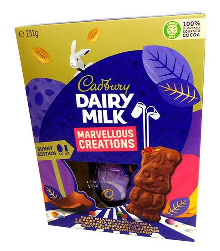 Cadbury Milk Chocolate Egg With4 Marvellous Bunnies Gift Box (220g)