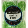 Candy Showcase Swirly Pops - Green And White (24 X 12g Pops In A Tub)