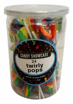 Candy Showcase Twirly Pops - Rainbow (24 X 12g Pops In A Tub) -AU Snack Sales Store Candy Showcase Twirly Pops Rainbow 24 x 12g pops in a tub 25723.1585642673
