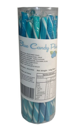 Candy Poles Jar - Blue (30 X 18g) 1 Candy Poles Jar - Blue (30 X 18g)