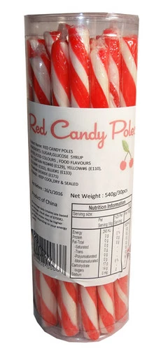 Candy Poles Jar - Red (30 X 18g) 2 Candy Poles Jar - Red (30 X 18g) - Image 2