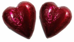 Chocolate Gems - Chocolate Hearts - Burgundy Foil (500g Bag / Approx 60 Pieces)