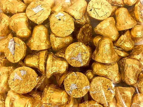 Chocolate Gems - Chocolate Bells - Gold (500g Bag) 2 Chocolate Gems - Chocolate Bells - Gold (500g Bag) - Image 2