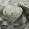 Chocolate Gems - Romeo Hearts - Embossed Silver Foil (1kg Bag / Approx 39 Pieces)