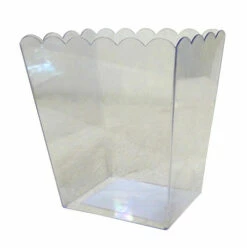 Clear Plastic Candy Buffet Scalloped Jar - Medium (15.2cm Tall - Approx 1.2L)