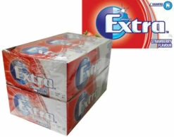 Extra Gum - Strawberry Flavour (14 Soft Gum Strips X 24 Packs Display Unit) -AU Snack Sales Store Extra Strawberry flavour 24x14 display 96095.1542429483