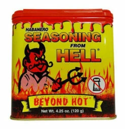From Hell - Habanero Seasoning (120g Tub) -AU Snack Sales Store From Hell Habanero Seasoning 120g Tub close up 99893.1633586061