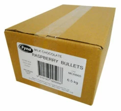 Fyna Milk Chocolate Coated Raspberry Bullets (6.5kg Box)