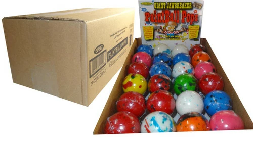 Giant Paintball Pops ( 24 X Lollipops Mixed Assorted Colours In Display Box) 1 Giant Paintball Pops ( 24 X Lollipops Mixed Assorted Colours In Display Box)