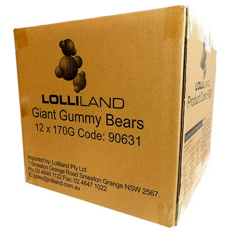 Gigantic Gummy Bear Lollipops - Display Box (12 X 170g) 1 Gigantic Gummy Bear Lollipops - Display Box (12 X 170g)