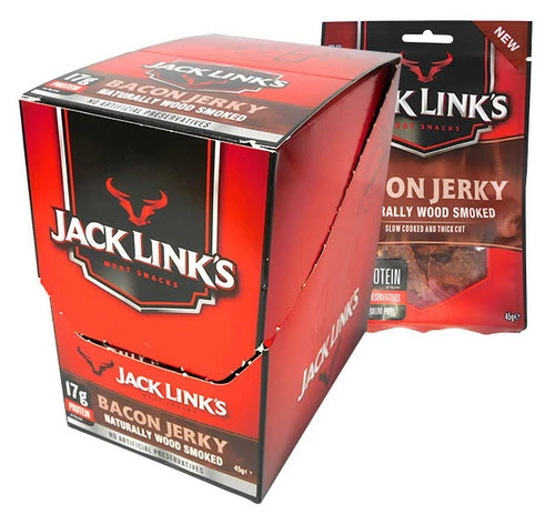 Jack Links Bacon Jerky - Wood Smoked (10 X 50g In A Display Unit)