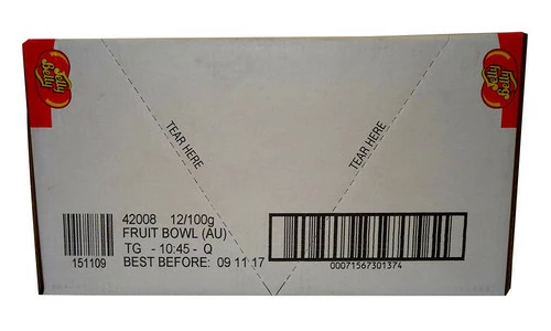 Jelly Belly - Gourmet Jelly Beans - Hang Sell Bags - Fruit Bowl (100g X 12pc Box)