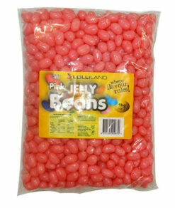 Lolliland Mini Jelly Beans - Pink With A Peach Flavour (1kg Bag)