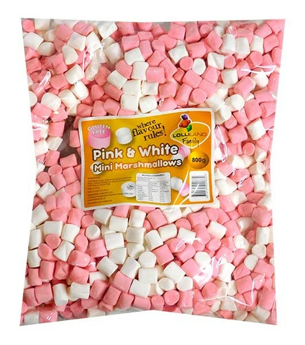 Lolliland Marshmallow Mini - Pink & White (800g Bag) 1 Lolliland Marshmallow Mini - Pink & White (800g Bag)