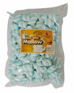 Lolliland Marshmallow Twists - Blue & White (800g Bag)