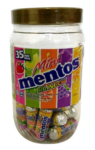 Mentos - Mini Rainbow Rolls (350g Jar) 2 Mentos - Mini Rainbow Rolls (350g Jar) - Image 2