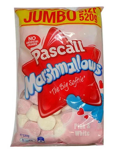 Pascall Marshmallows - Raspberry And Vanilla (520g Bag X 6pc Box) 3 Pascall Marshmallows - Raspberry And Vanilla (520g Bag X 6pc Box) - Image 3