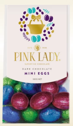 Pink Lady - Mini Solid Dark Chocolate Eggs (180g Bag)