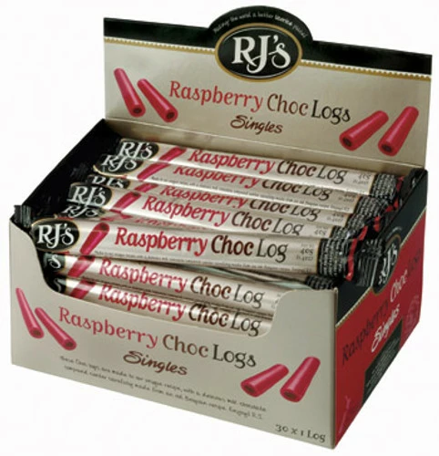 RJs Raspberry Milk Choc Logs (30 X 40g Logs) 1 RJs Raspberry Milk Choc Logs (30 X 40g Logs)
