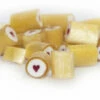 Rock Candy - Gold And White - Red Heart Center (1kg Bag)