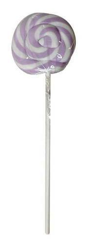 Round Lilac And White Lollipop (50g Single Lollipop)