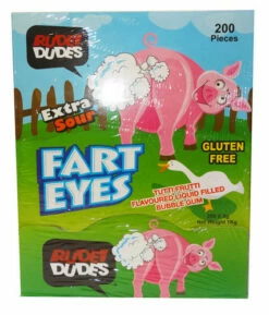 Rude Dudes - Pig Farts - Extra Sour Bubble Gum (200pc Display Box)