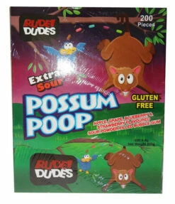 Rude Dudes - Possum Poop - Extra Sour Bubble Gum (200pc Display Box)