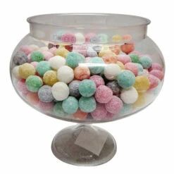Clear Plastic Short Round Pedestal Candy Buffet Jar (16cm Tall - Single Jar)