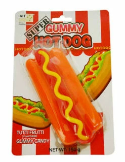 Super Gummy Hot Dog (12 X 150g Individually Packaged) - B/B 06/03/24 -AU Snack Sales Store Super Gummy Hot Dog 12 x 150g individually packaged Close up copy 70731.1633586000