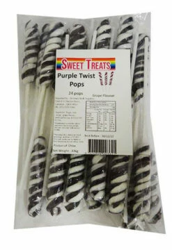 Sweet Treats Bagged Twist Pops - Purple (24 X 14g Pops In A Bag) -AU Snack Sales Store Sweet Treats Bagged Twist pops Purple 24 x 14g pops in a bag front 16081.1633585577