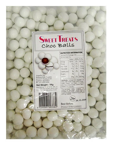 Sweet Treats Choc Balls - White (1kg Bag) 1 Sweet Treats Choc Balls - White (1kg Bag)