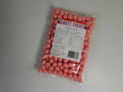 Sweet Treats Choc Balls - Pink (1kg Bag) 1 Sweet Treats Choc Balls - Pink (1kg Bag)