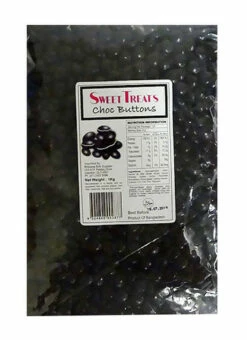 Sweet Treats Choc Buttons - Black (1kg Bag)