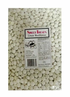 Sweet Treats Choc Buttons - White (1kg Bag)
