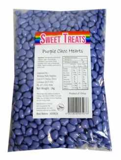 Sweet Treats Choc Hearts - Purple (1kg Bag)